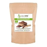 GreatVita Bio Kakaopulver, 800g, rohes Pulver ideal für Getränke Backwaren, Naturprodukt...