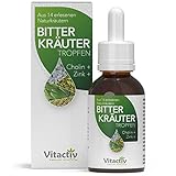 Vitactiv BITTERKRÄUTER - Bittertropfen mit Alkohol - Erlesene Kräuter plus Cholin & Zink...