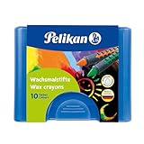 Pelikan 2056075 723155 - Wachsmalstifte 655/10 in einer Schiebehülse, wasservermalbar (1...