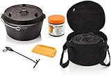 Petromax Feuertopf Starterset ft9-t (Dutch Oven Planer Boden) inkl. Deckelheber + Tasche +...