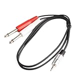 CPAOWEHF 3,5 mm auf doppeltes 6,5 mm TRS-Kabel, 6,35 mm Kabel für Mono-Stecker, 6,5 mm...