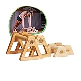 woodpower® PowerBars Holz-Parallettes gelenkschonende Liegestützgriffe, Handstand-Barren...