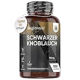 Schwarzer Knoblauch Extrakt 15:1-180 Vegane Kapseln - 750mg Kapsel - 6 Monate Vorrat - Mit...