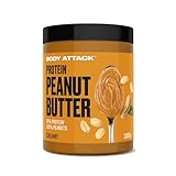 Body Attack Peanut Butter Creamy, 1kg - Erdnussbutter 30% Protein ohne Zuckerzusatz,...