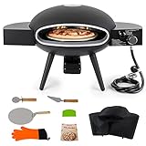 SCRIPTRACT Tragbarer Outdoor-Gas-Pizzaofen - Gasgebrannter Pizzaofen Maker mit...