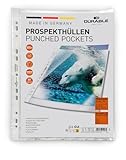 Durable Prospekthüllen (Klarsichthüllen A4 Premium extra stark, 0,08mm) 100 Stück,...