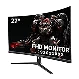 CRUA Curved Gaming-Monitor 27 Zoll 144 Hz/165 Hz, FHD 1080P 1800R PC-Monitor, 1 ms GTG mit...