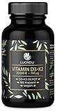 Luondu Vitamin D3 20.000 I.E + Vitamin K2 MK7 200 mcg Depot (180 Kapseln Hochdosiert &...