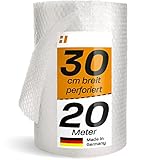 Hinrichs Perforierte Luftpolsterfolie 20m x 30cm - Ideal für Versand, Verpackung und...