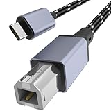 DCNETWORK USB B auf USB C Druckerkabel, Nylon, USB B auf C Kabel für MacBook Pro/Air,...