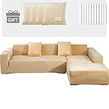 TOPCHANCES Sofabezug Ecksofa L Form Sofa Überwürfe Stretch Couchbezüge mit 4...