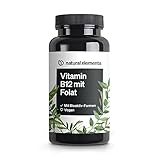 Vitamin B12 – 180 vegane Tabletten für 6 Monate – 500µg Vit B12 und 200µg Folsäure...