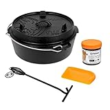 Petromax Dutch Oven Set - 4-teiliges Feuertopf-Set: Feuertopf ft6-t, Deckelheber,...