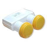 Golden Media Monoblock Twin LNB 0.1dB, 6 Grad Abstand, für Astra 19,2° und Hotbird 13°