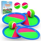 Klettballspiel für Kinder - Wurfspiel mit 4 Schläger und 4 Bälle - Spiel des Jahres...