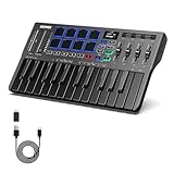 Donner DMK-25 Pro MIDI Keyboard Controller, tragbares USB-C-MIDI-Keyboard mit 25...