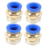 Veemoon 4 Stück Robuste Kupfer Schnellkupplungen für Luftschläuche Gerade Adapter für...