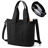 Aucuu Handtasche Canvas, Canvas Tasche Damen Umhängetasche Damen, Canvas Tote Bag...