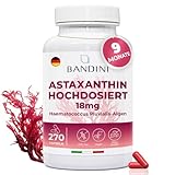 Bandini® Astaxanthin hochdosiert 18mg | 270 Kapseln – 9 Monatsvorrat - Aus reiner...