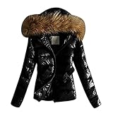 TWIOIOVE Winterjacke Damen Kurz Daunenjacke Einfarbig Stepp Parka Kälteschutz Warm...