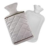Wärmflasche 2L Heißes Wasser Tasche mit Weichem Deckel, Wärmbeutel Bettflasche mit...