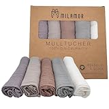 MILAMOR Mulltücher 5er Set 60x60cm / 100% GOTS Bio-Baumwolle/Spucktücher...