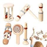 Baby Holz Rassel Set - Baby Rassel Spielzeug Set, sensorisches Rasselring aus Holz |...