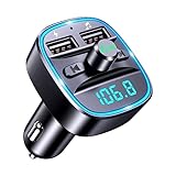 Bluetooth FM Transmitter Für Auto, Dual USB Auto Ladegerät Adapter, Wireless Free...