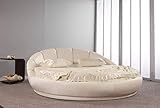 Casa Padrino Luxus Rundbett Cremefarben Ø 240 x H. 90 cm - Rundes Doppelbett - Luxus...