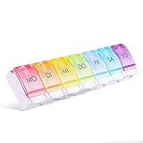 Opret Tablettenbox 7 Tage Deutsch, Opret Pillendose 7 Tage Regenbogen Medikamentenbox...