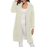 CBPIHO Lamb Wollmantel Damen Pyjama Langsleeve Rund-Neck Temperament Pendeln Slim-fit Faux...