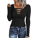 T Shirt Damen Langarm Jacke für Abendkleid Kapuzen Hoodie Damen Damen Pullis Sexy Herbst...