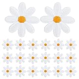 20 Stück Gänseblümchen Blume Patches, Aufnäher zum Aufbügeln, Aufbügelbilder Blumen...