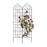 Relaxdays Rankgitter, 2er Set, Metall, HxB 220 x 50 cm, freistehende Rankhilfe für...