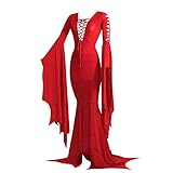 Bethyall Mittelalterliche Dekorwand Damen Bodenkleid Kostüm Sexy Gothic Vintage Kleid...