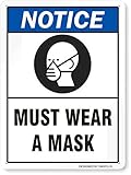 Blechschild Warnung: Maskenpflicht Metallschild Wandschild Türschild Tin Sign Lustigem...