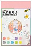 Folia 520495 - Bastelfilz Pastell, Feine Wollqualität, 10 Blatt, 150 G/qm, 20 X 30 Cm,...