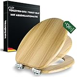 Wc Sitz mit Absenkautomatik Holz (MDF) - bombenfester Halt des Toilettendeckel Holz durch...