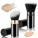 2 Stück Make-up-Pinsel Einziehbarer Puderpinsel Reise Kabuki-Make-up-Pinsel tragbare...