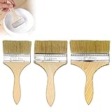 Hsyadazi 3 Stück Flachpinse, Lasurpinsel Holz Außen, Flachpinsel mit Holzstiel,...