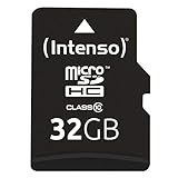 Intenso microSDHC 32GB Class 10 Speicherkarte inkl. SD-Adapter, schwarz