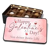 Pralinendose personalisiert „Happy Galentine's Day“ Rosa Design - 12...