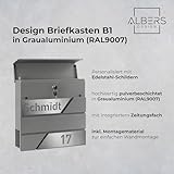 AlbersDesign - Personalisierter Design Briefkasten individuell mit Name/Graualuminium...