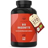 BIO HAGEBUTTEN Kapseln hochdosiert - EU Anbau - 3900mg Hagebuttenpulver BIO - 270 Kapseln...