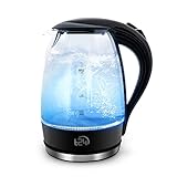 T24 79020 LED Glas Wasserkocher 1,7 Liter mit LED-Beleuchtung, Trockenlaufschutz, BPA...