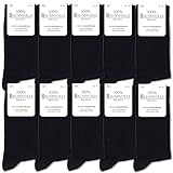 Occulto Herren 100% Baumwolle Socken 10-20er Pack (Modell: Ingo) 43-46 10 Paar | Schwarz