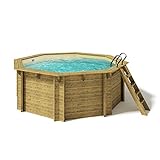 Paradies Pool® Holzpool Kalea Komplettset inkl. Filteranlage, Pumpenhaus, Edelstahlleiter...