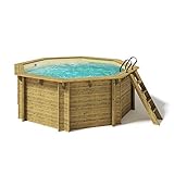 Paradies Pool® Holzpool Kalea Komplettset inkl. Filteranlage, Pumpenhaus, Edelstahlleiter...