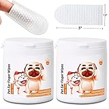 kulloomii Ohrpflege FingerPads für Hunde Katze 100 Stück - Ohrreiniger für Hunde Pflege...