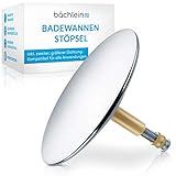 Bächlein Universal Badewannenstöpsel - ⌀ 7,2 cm Stöpsel für Badewanne [Chrom] -...